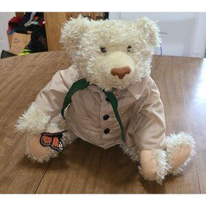 Plush Bialosky Treasury Charlie Teddy Bear Stuffed White 1995 With Butterfly 11"